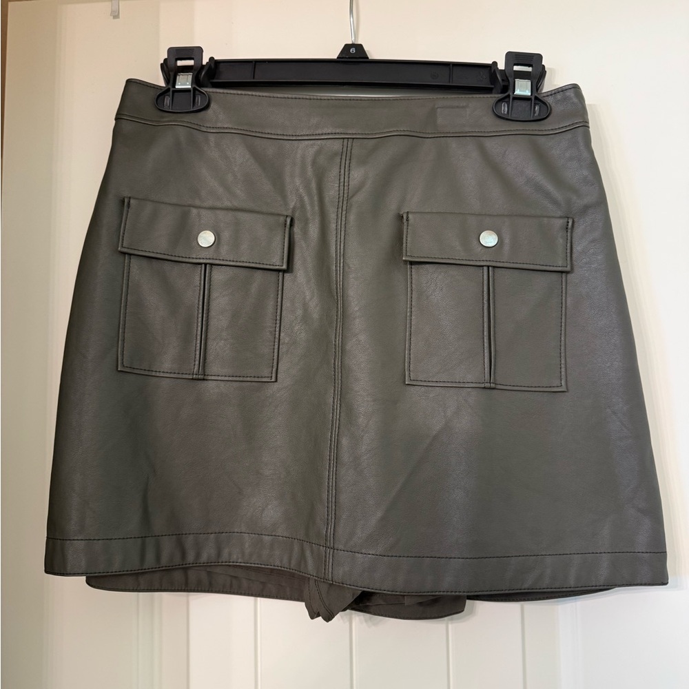 Abercrombie Olive Green Leather Skirt